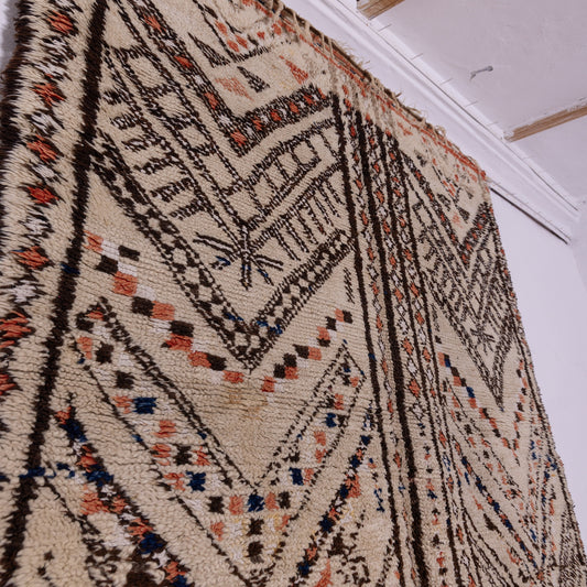 Vintage Moroccan Berber Rug – Handmade Wool Carpet – Tribal Geometric Design – Authentic Handwoven Boho & Rustic Home Decor
