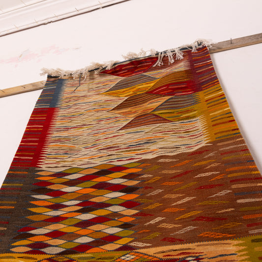 Moroccan Corridor Rug - Handwoven Runner - Mixed-Motif Patch Design