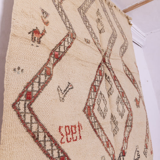 Vintage Moroccan Berber Rug – Handwoven Wool with Tribal Geometric Patterns