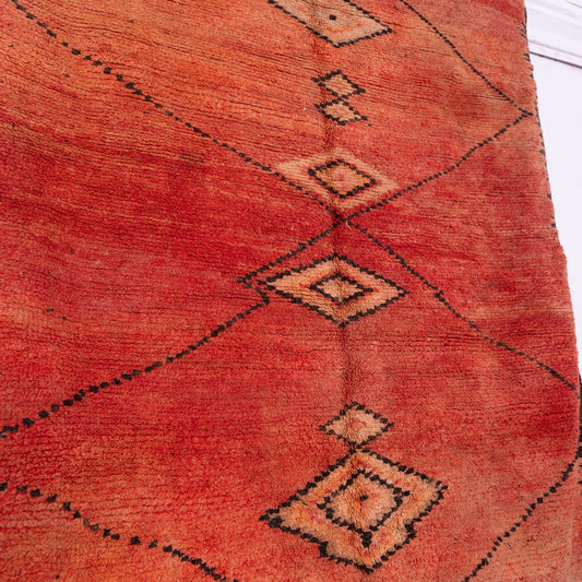 Vintage Rehamna Moroccan Rug – Handmade Wool Berber Carpet with Minimalist Tribal Design