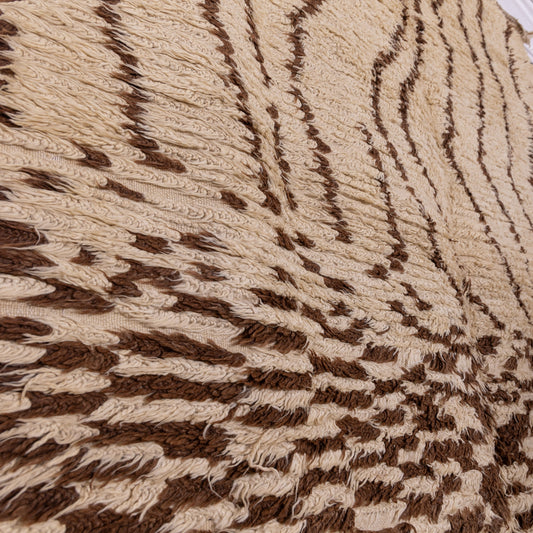 Authentic Moroccan Azilal Rug - Unique Handwoven Berber Wool Carpet - Abstract Tribal Design