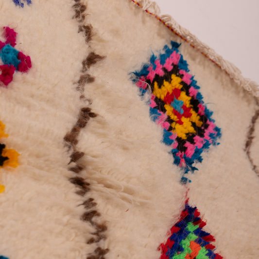 Small Azilal Berber Rug - Colorful Moroccan Handwoven Wool Art - 80% Wool 20% Cotton - Mini Wall Hanging or Accent Rug