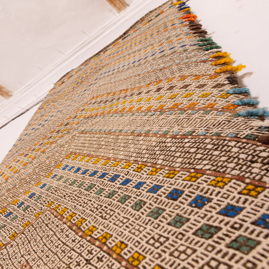 Moroccan Handmade Corridor Runner - Chevron Tribal Design - 100% Wool