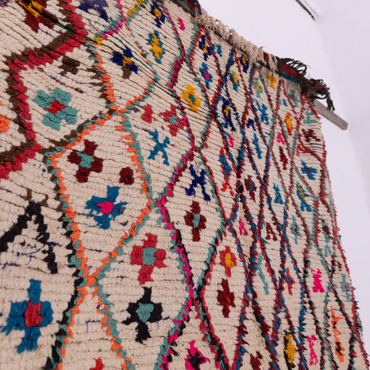Colorful Vintage Moroccan Azilal Rug - Handwoven Diamond Tribal Wool Carpet - Boho Berber Decor