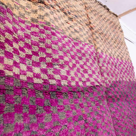 Vintage Moroccan Talsint Rug - Handwoven Wool Checkerboard Carpet