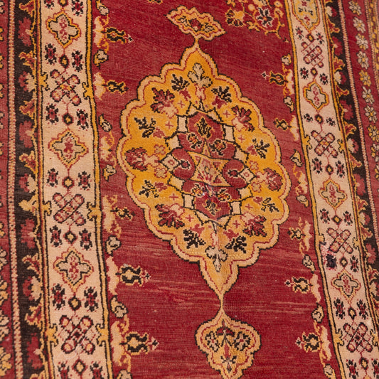 Antique Zamour Rug - Handwoven Moroccan Berber Rug - Vintage Wool Carpet - Traditional Floral Medallion Design - Bohemian Home Decor