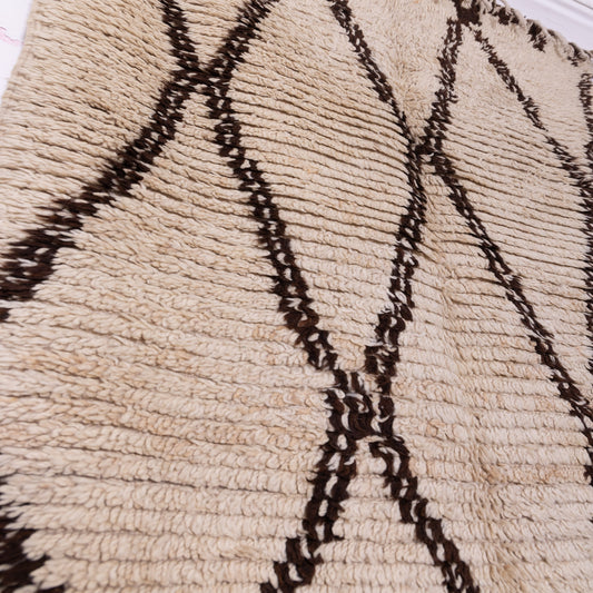 Vintage Azilal Rug - Moroccan Diamond Wool Berber Carpet - Minimalist Tribal Pattern - Handmade 100% Wool