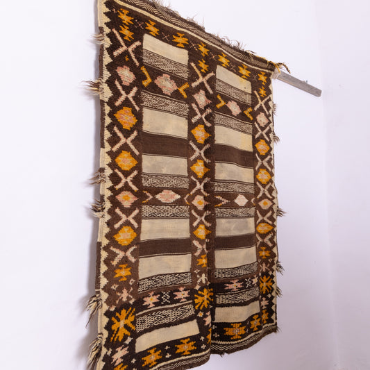 Handwoven Moroccan Akhnif Rug – Authentic Berber Wool & Cotton Tapestry