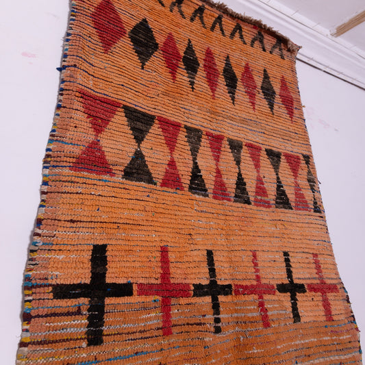 Vintage Moroccan Berber Rug – Handwoven Wool Carpet with Geometric Tribal Patterns – Boho & Mid-Century Decor