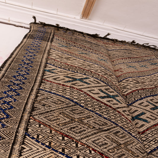 Vintage Moroccan Handwoven Berber Rug - Geometric Wool Tribal Runner