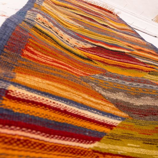 Moroccan Corridor Rug - Handwoven Runner - Vibrant Berber Geometry