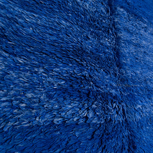 Vintage Moroccan Berber Rug – Handwoven Wool from Moyen Atlas – Deep Majorelle Blue Beni Mguild Carpet – Cozy & Timeless Minimalist Home Decor