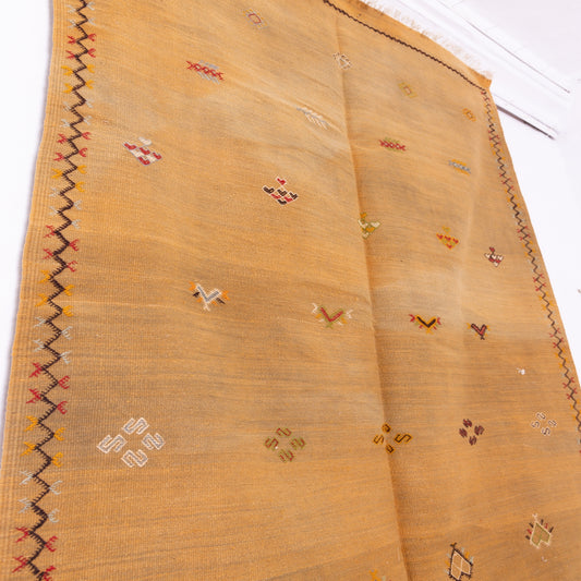 Handwoven Moroccan Akhnif Rug – Elegant Wool & Cotton Berber Carpet