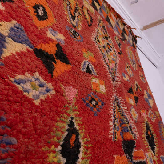 Vintage Moroccan Berber Rug – Handmade Wool Carpet with Bold Tribal Patterns – Bohemian Boho Chic Decor