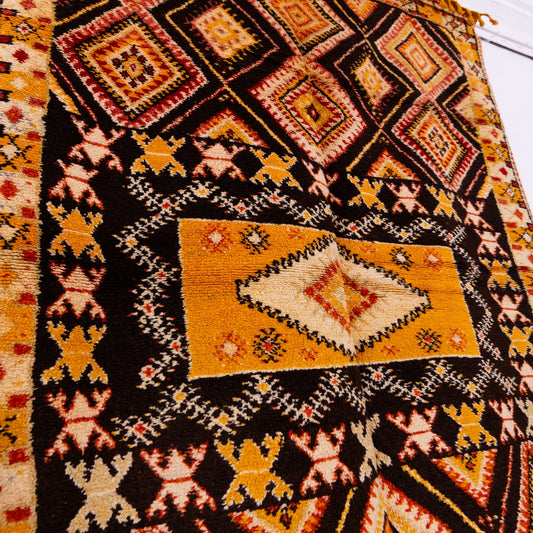 Handwoven Vintage Moroccan Taznakht Rug - 100% Wool - Unique Berber Carpet - Geometric Tribal Design - Authentic Boho Decor