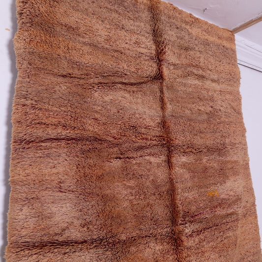 Vintage Moroccan Berber Rug– Handwoven Wool from Moyen Atlas –– Deep Brown & Red Gradient – Authentic Beni Mguild Carpet – Bohemian & Rustic Home Decor