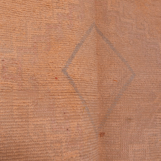 Vintage Moroccan Rehamna Rug – Handwoven Minimalist Wool Carpet in Earthy Tones