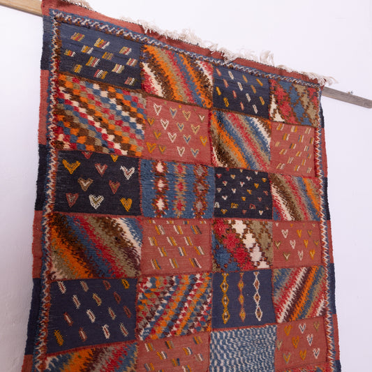 Handwoven Akhnif Moroccan Rug – Patchwork Berber Flatweave