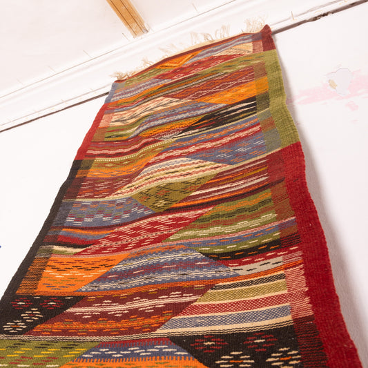 Moroccan Corridor Rug - Handwoven Runner - Patchwork Tribal Style