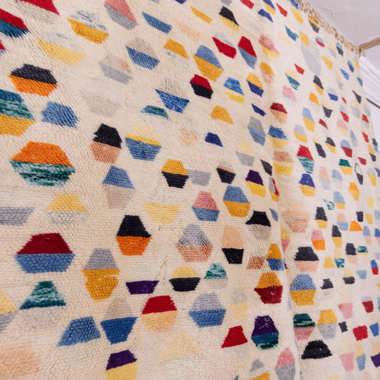 Handwoven Moroccan Mrirt Wool Rug – Colorful Geometric Berber Carpet