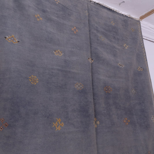 Handwoven Moroccan Akhnif Rug – Deep Blue Berber Wool Carpet