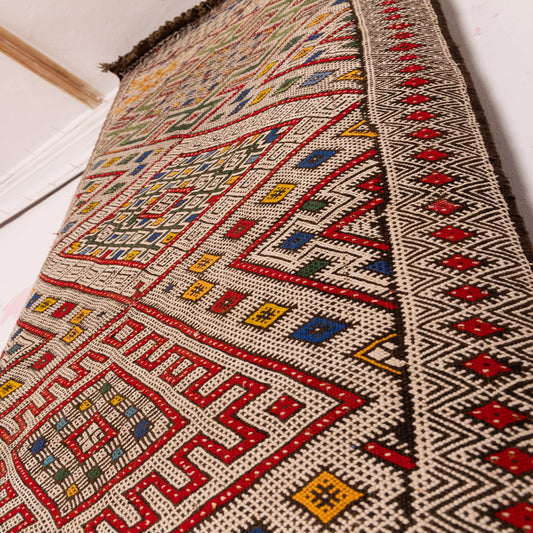 Moroccan Corridor Runner - Multicolor Diamond Wool Rug