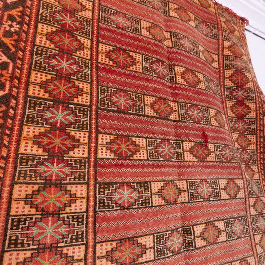 Authentic Vintage Zamour Rug - Handwoven Moroccan Berber Carpet - Tribal Geometric Wool Rug - Bohemian Decor - Collectible Handmade Rug