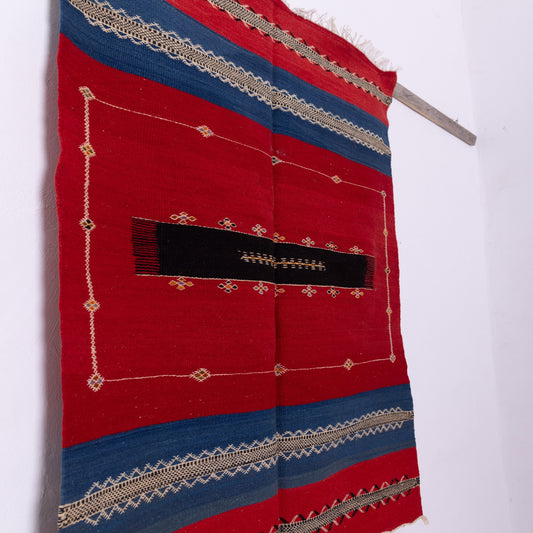 Handwoven Moroccan Akhnif Rug – Bold Berber Wool & Cotton Carpet