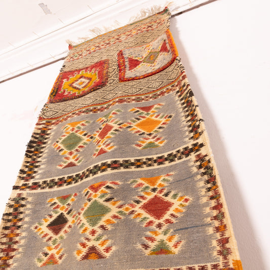 Moroccan Corridor Rug - Handwoven Runner - Tribal Patchwork Panel Design