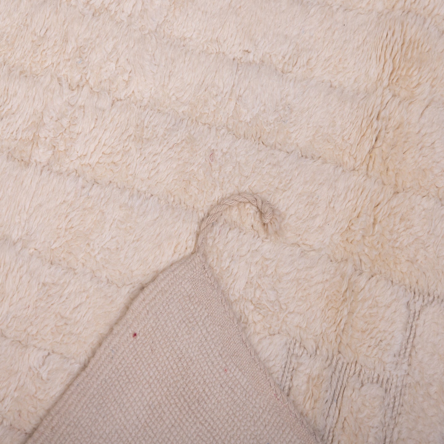 Handmade Mrirt Rug – 100% Wool Moroccan Berber Carpet – Cream Textured Geometric Wool Rug – Luxury Minimalist & Modern Home Decor