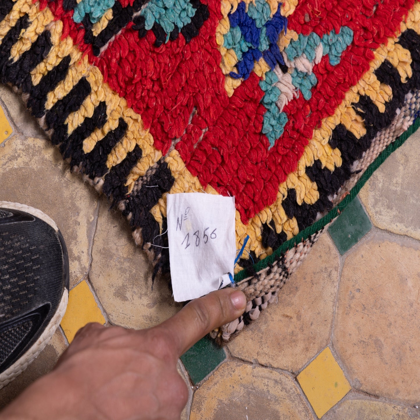 Vintage Moroccan Azilal Rug - Tribal Symbols on Bold Red - 100% Wool Handwoven Art