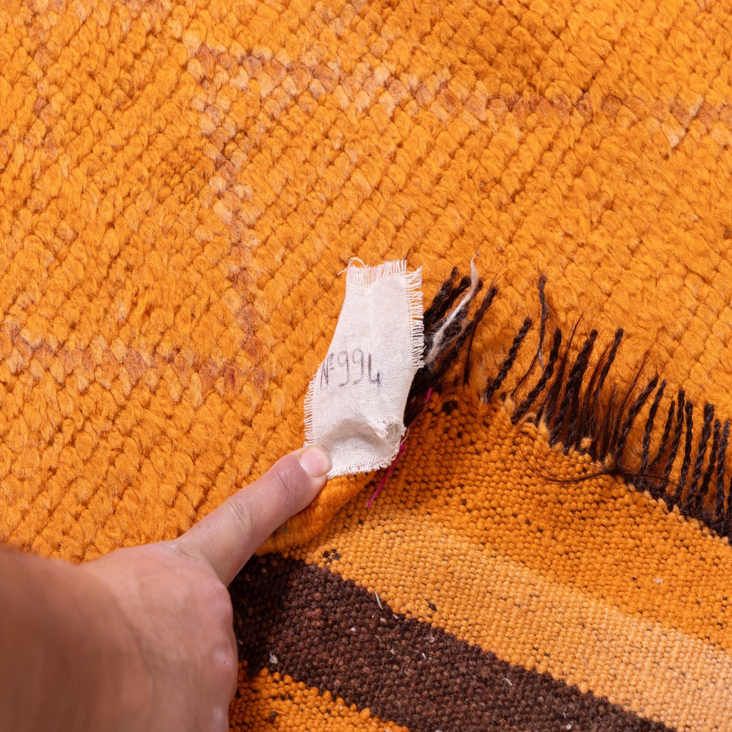 Vintage Moroccan Beni Mguild Zayane Rug - Handwoven Wool & Goat Wool Tribal Carpet - Golden Mustard Bohemian Rug ; 9,19 ft / 4,92 ft