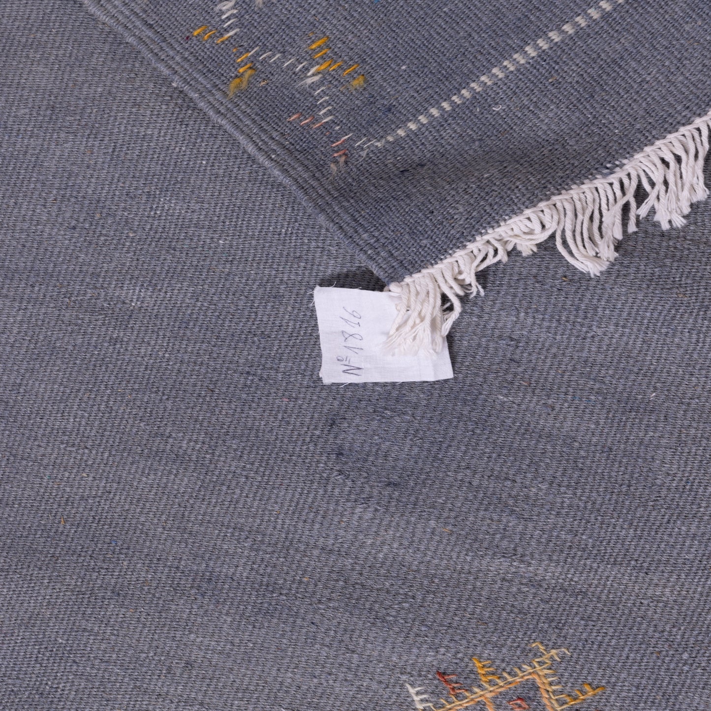 Handwoven Moroccan Akhnif Rug – Deep Blue Berber Wool Carpet ; 10,01 ft / 6,23 ft