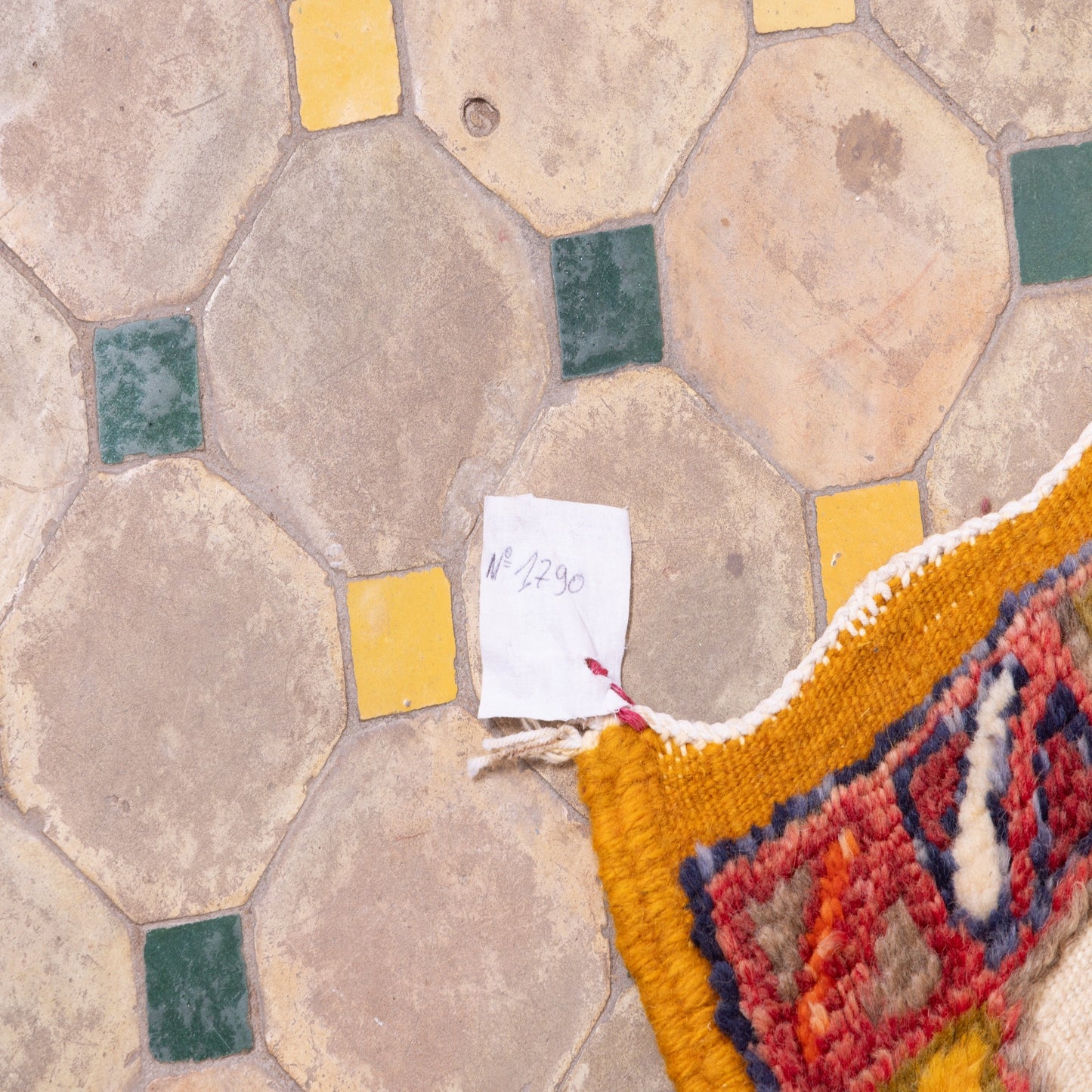 Handwoven Akhnif Moroccan Rug – Authentic Berber Kilim with Tribal Motifs ; 7,38 ft / 2,30 ft