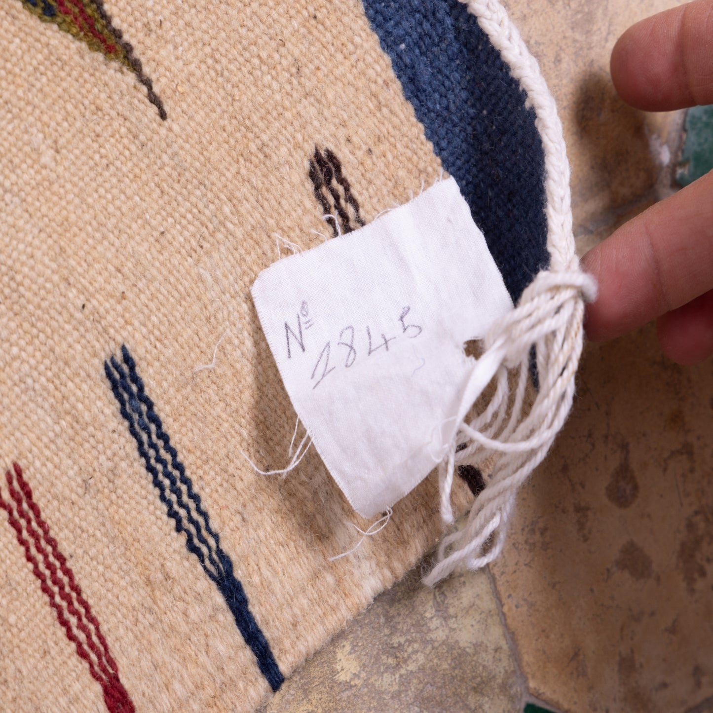 Handwoven Moroccan Akhnif Rug β Authentic Wool & Cotton Kilim with Tribal Patterns ; 6,89 ft / 3,77 ft