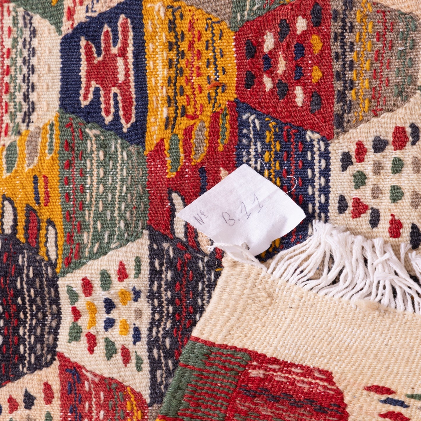 Handwoven Moroccan Akhnif Rug – Authentic Wool & Cotton Kilim with Geometric Patterns ; 6,07 ft / 3,44 ft