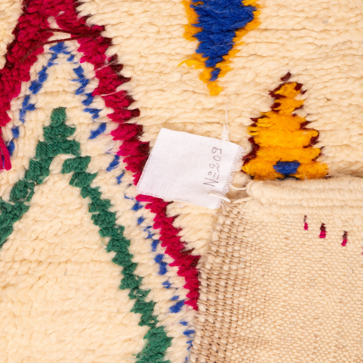 Moroccan Azilal Rug - Colorful Diamond Berber Carpet - Handmade Wool & Cotton Tribal Art - Geometric Boho Area Rug