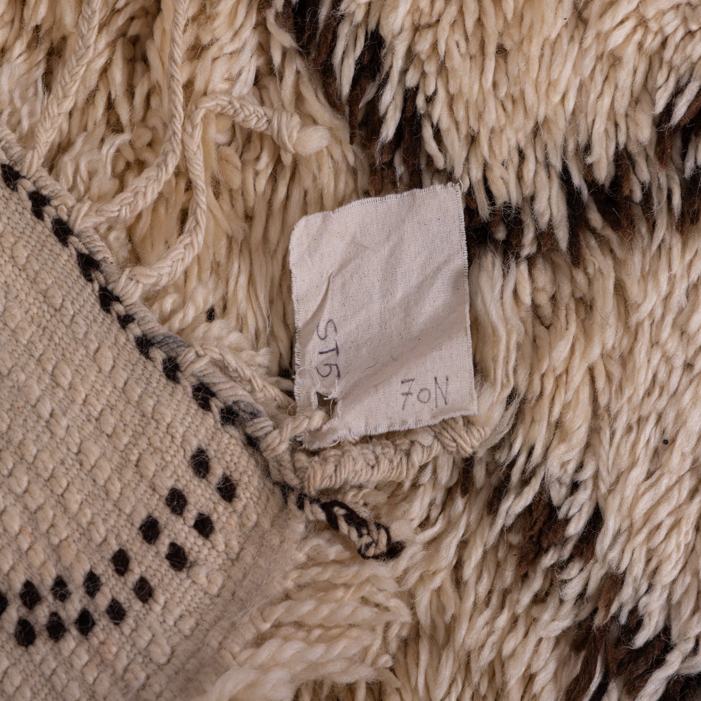 Handwoven Moroccan Beni Ourain Rug – Authentic Berber Wool Carpet ; 12,80 ft /6,89 ft