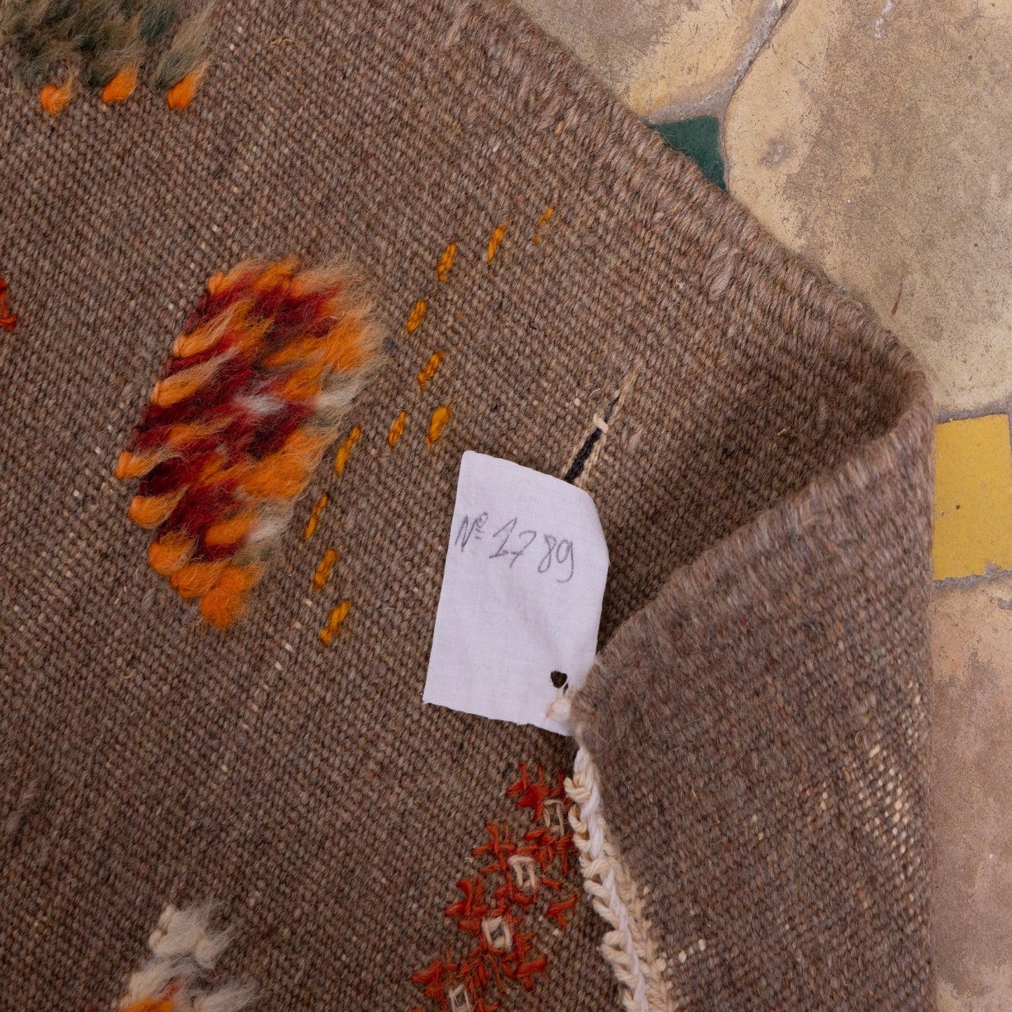 Handwoven Akhnif Moroccan Rug – Unique Amazigh Flatweave ; 5,09 ft / 2,30 ft