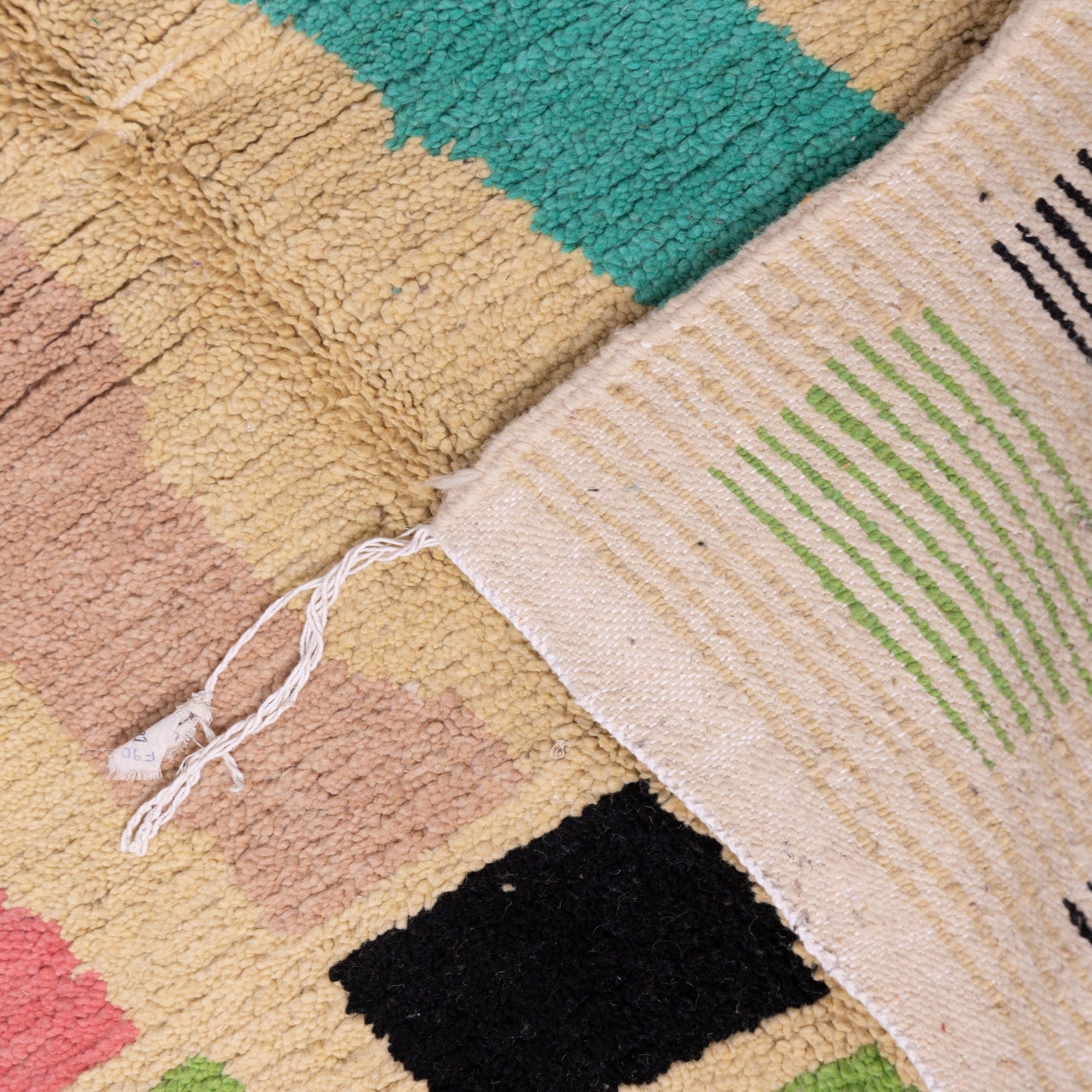 Handmade Boujad Moroccan Rug – Authentic Berber Wool Carpet – Unique Geometric Design
