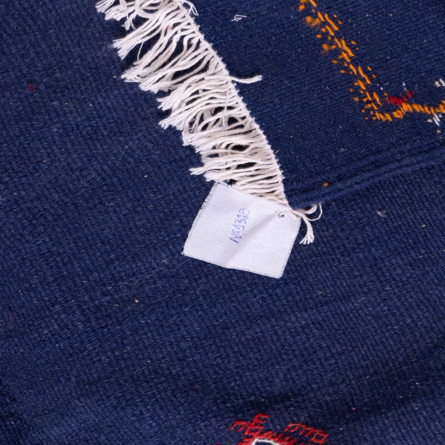 Handwoven Moroccan Akhnif Rug – Midnight Blue Berber Wool Carpet ; 10,17 ft / 6,40 ft