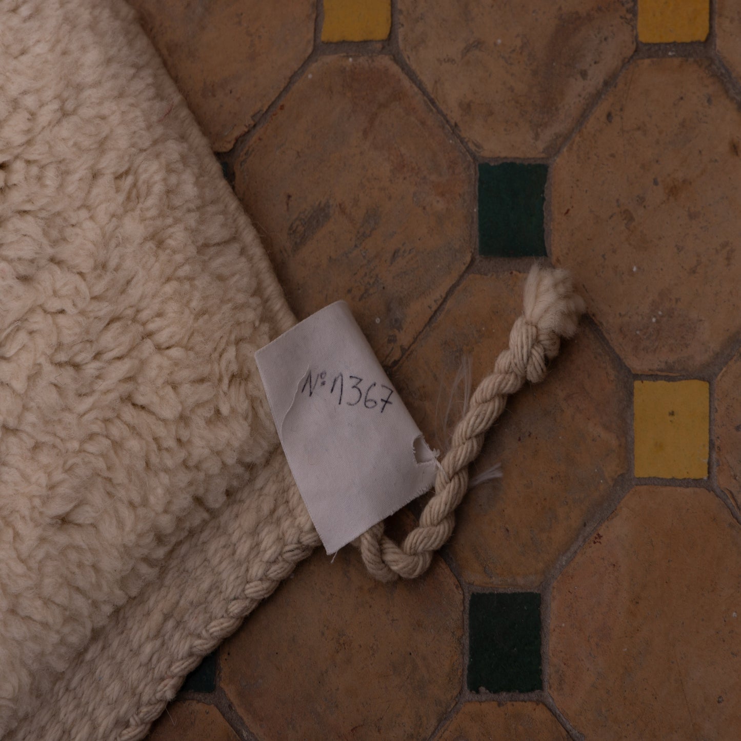 Handmade Mrirt Rug – 100% Wool Moroccan Berber Carpet – Cream Textured Diamond Wool Rug – Luxury Minimalist & Modern Home Decor