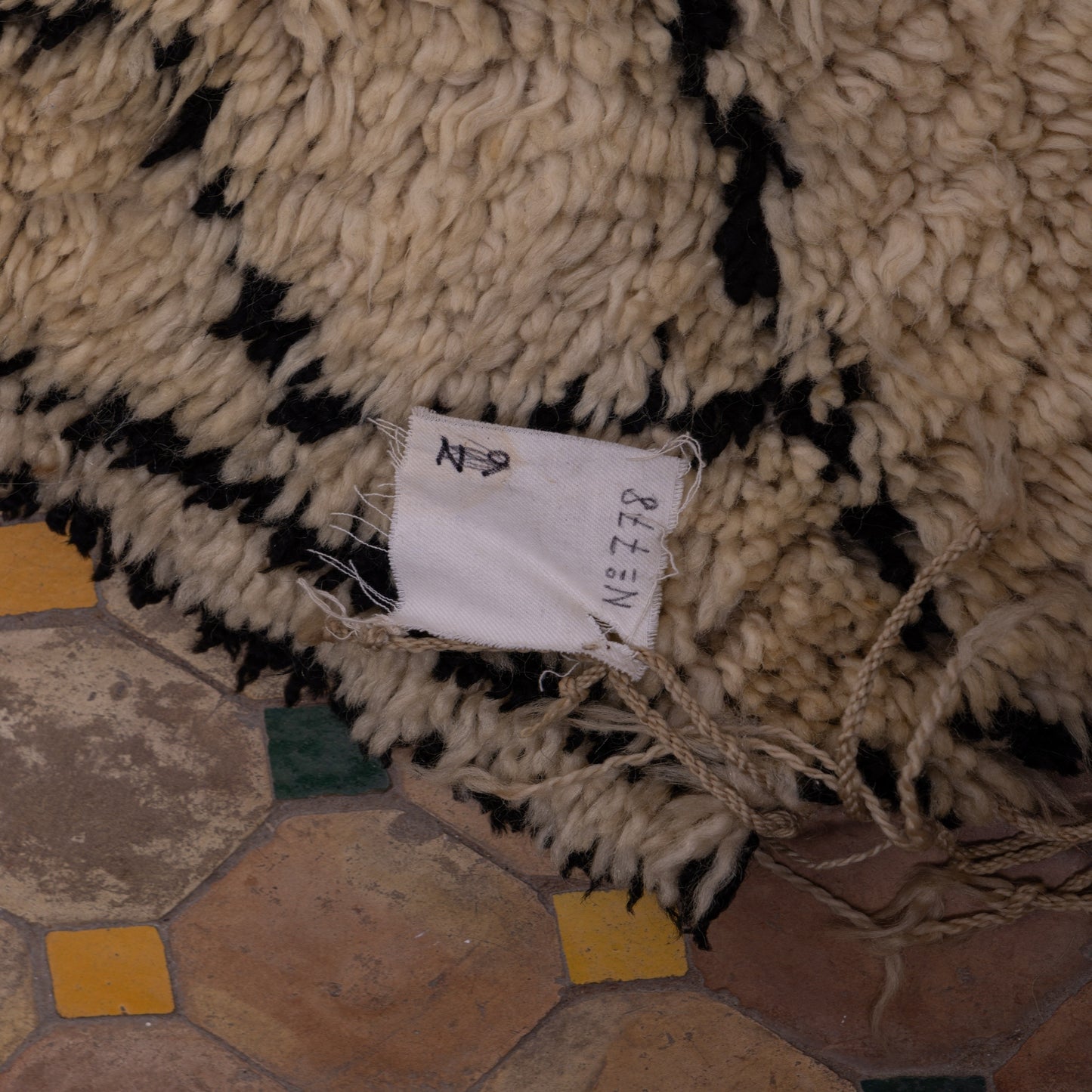 Authentic Moroccan Beni Ourain Rug – Handwoven Wool Berber Carpet – Large Diamond Pattern – Cozy & Timeless Home Decor ; 11,32 ft / 5,91 ft