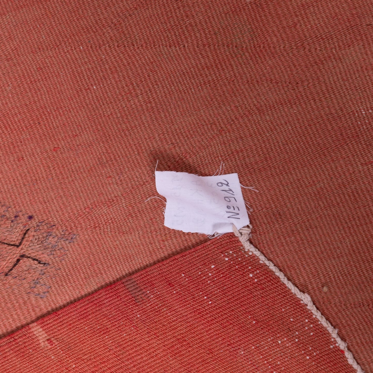 Handwoven Moroccan Akhnif Rug – Burnt Orange Wool & Cotton Berber Carpet ; 10,01 ft / 6,40 ft