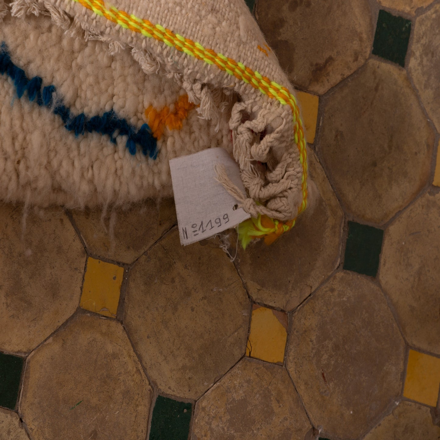 Colorful Azilal Rug - Small Berber Wall Hanging - 80% Wool 20% Cotton - Handmade Moroccan Art Rug