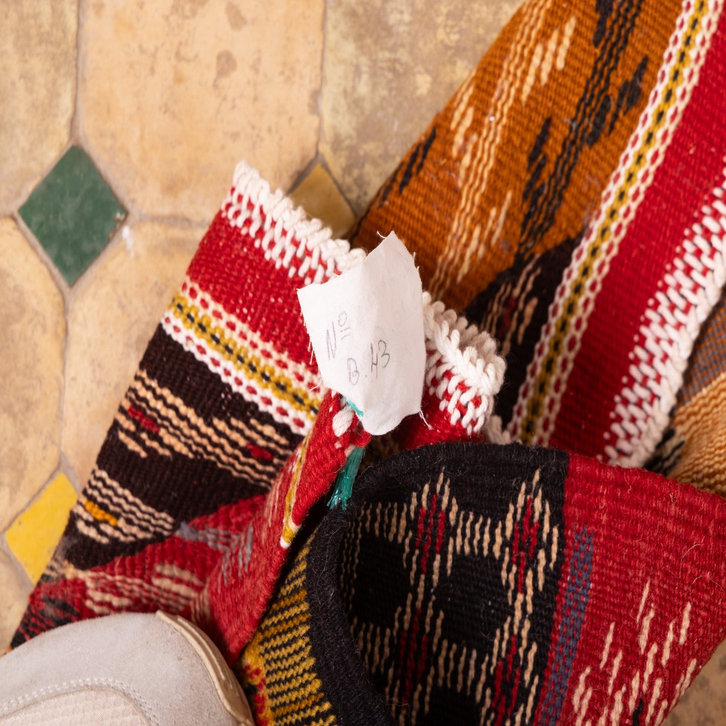 Moroccan Corridor Rug - Handwoven Berber Runner - Patchwork Geometric Style
