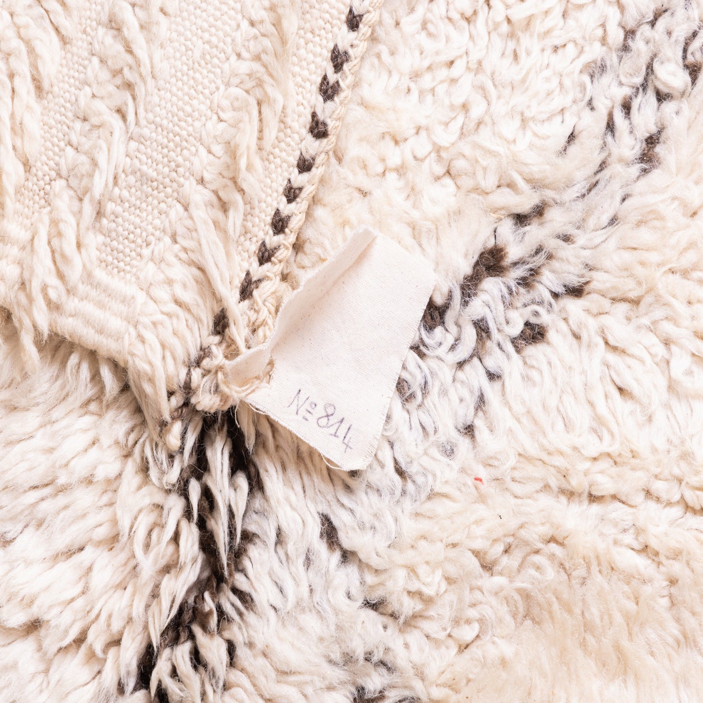 Large Vintage Moroccan Beni Ourain Rug | Authentic Handwoven Wool Carpet ; 12,30 ft / 6,56 ft