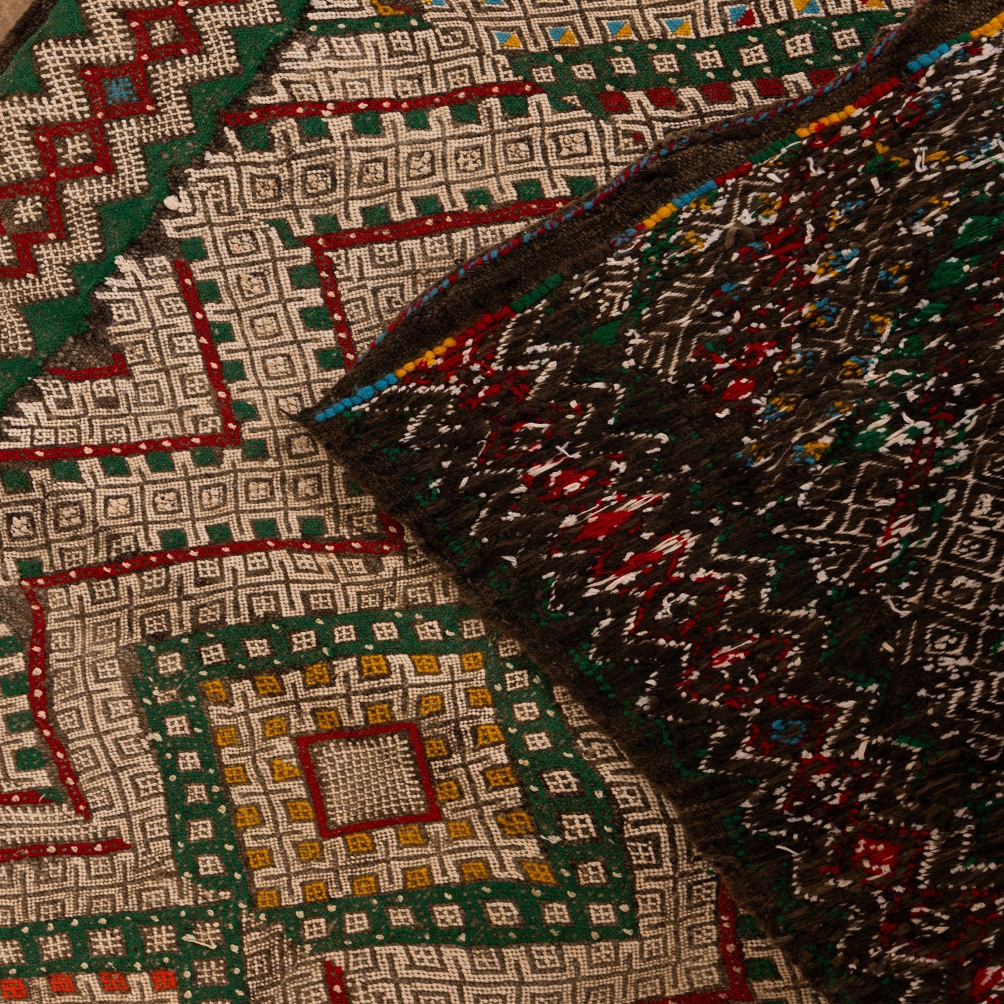 Handmade Moroccan Corridor Runner - Zigzag Tribal Design - 100% Wool