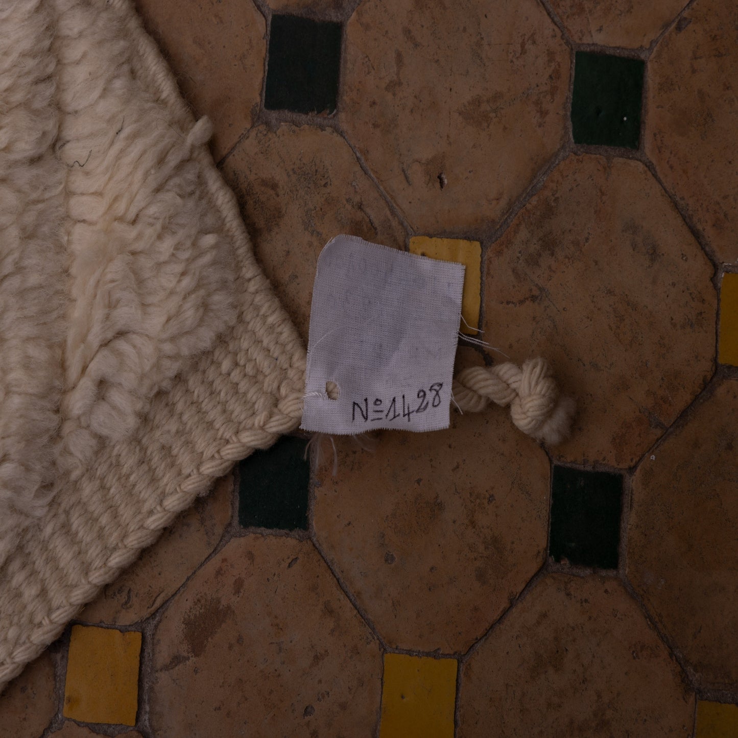 Handmade Mrirt Rug – 100% Wool Moroccan Berber Carpet – Cream Textured Diamond Wool Rug – Luxury Minimalist & Modern Home Decor