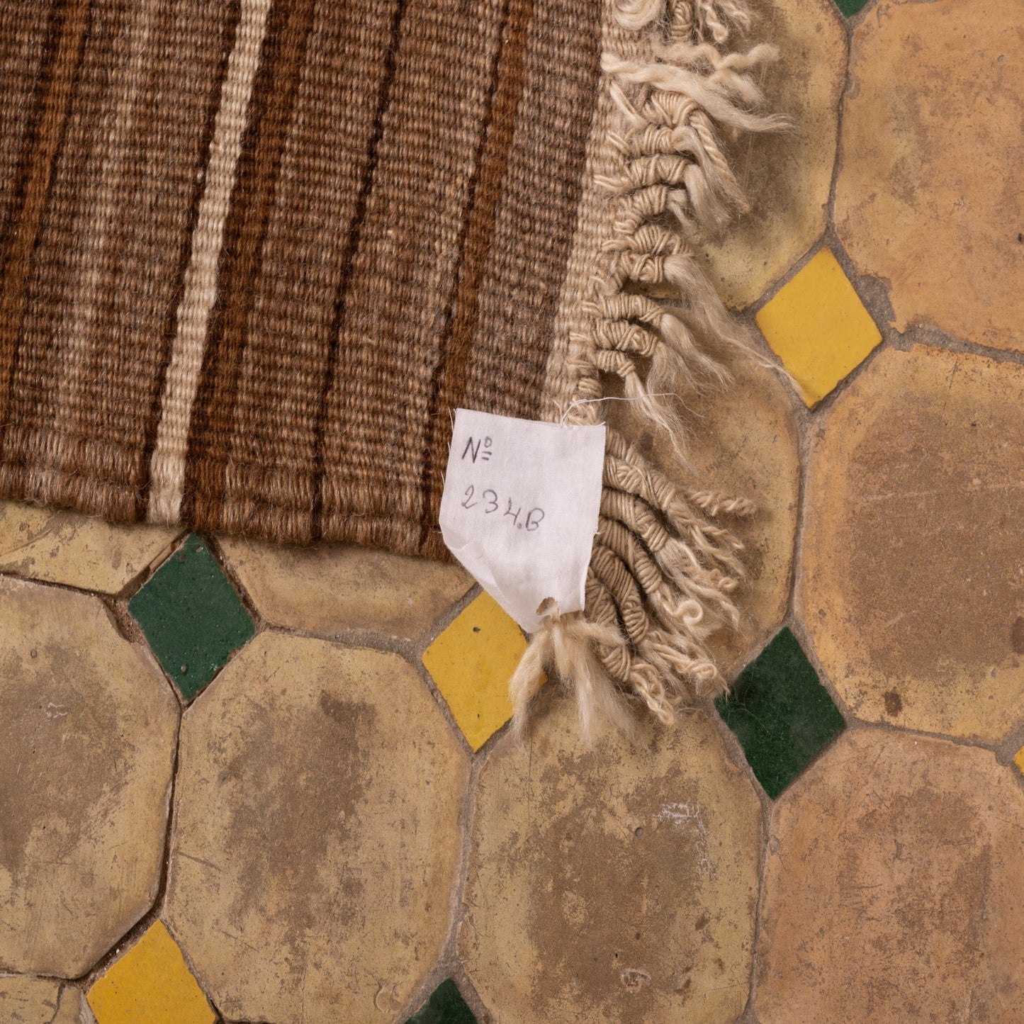 Vintage Moroccan Handwoven Wool Blanket | Striped Berber Textile | Rustic Nomadic Throw ; 6,56 ft / 3,94 ft